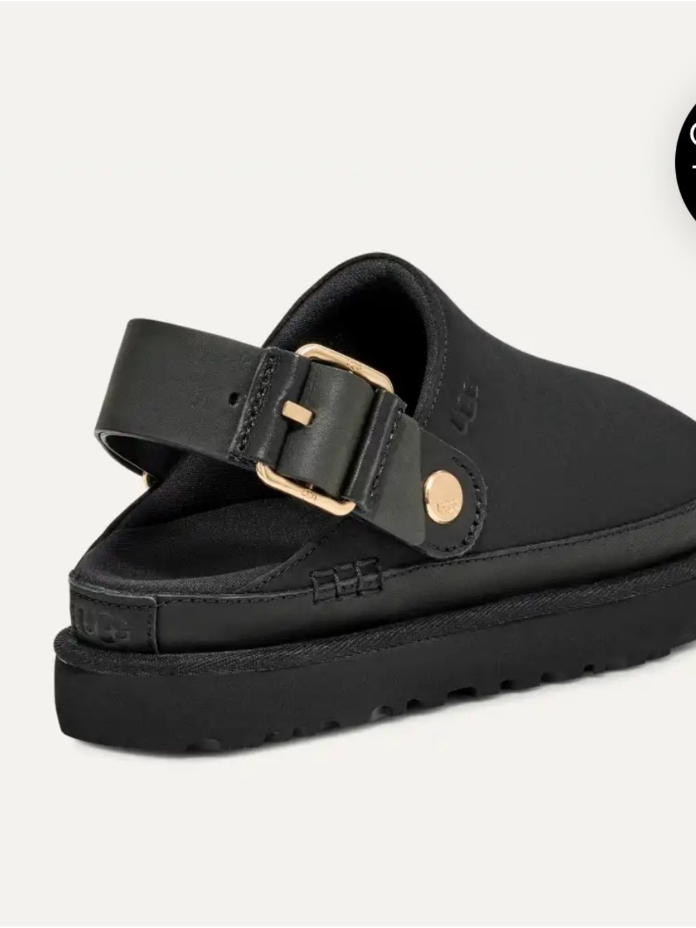 UGG Women's Black Backstrap Clog Mules - Picture 9 of 11